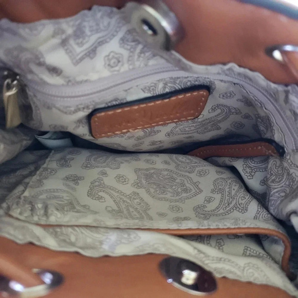 Simply Noelle Womans Small Brown Woven Drawstring Bucket  Bag. - Picture 9 of 11